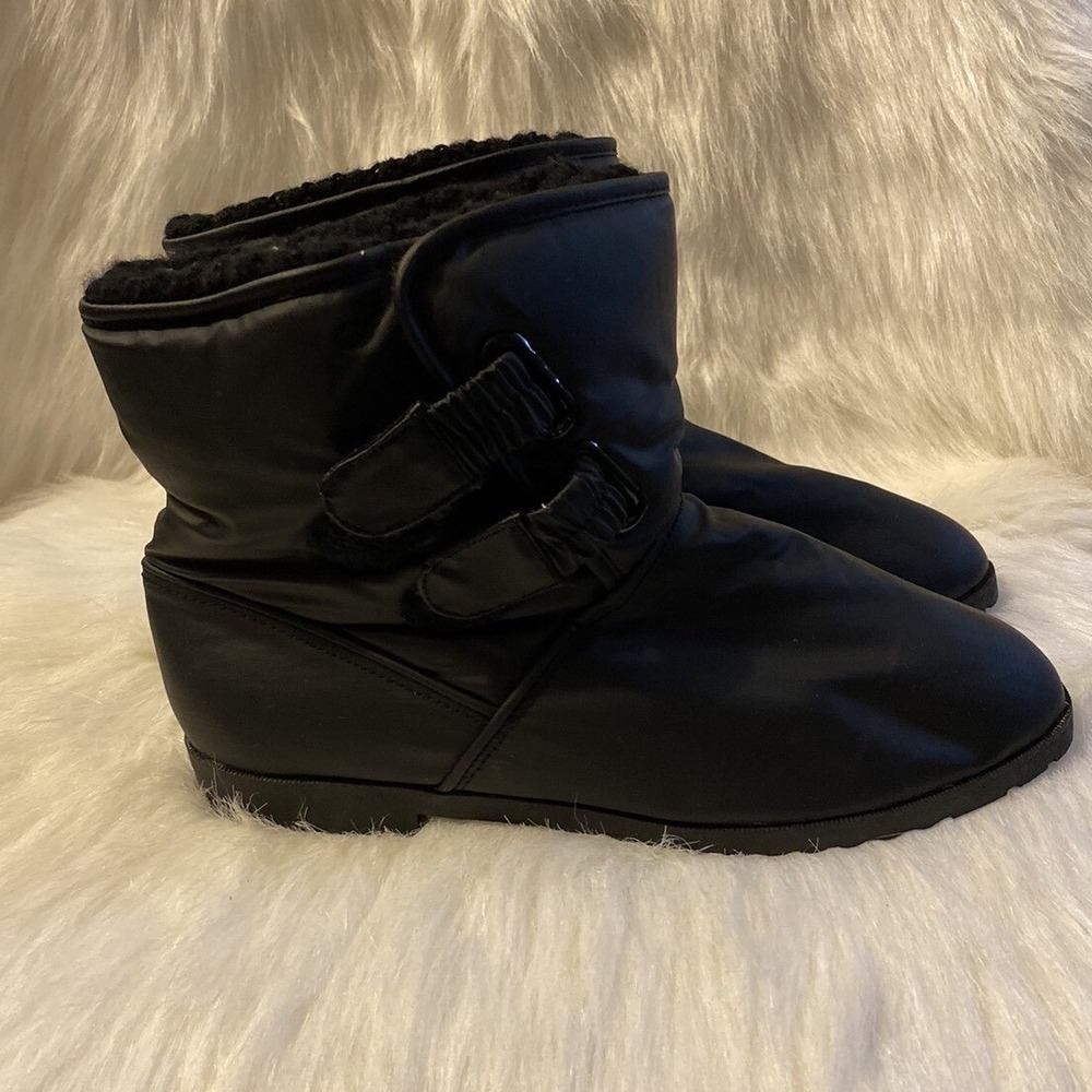 Haband For Her Snow Boots Womens Size 8 M Black Adjustable Winter Shoes